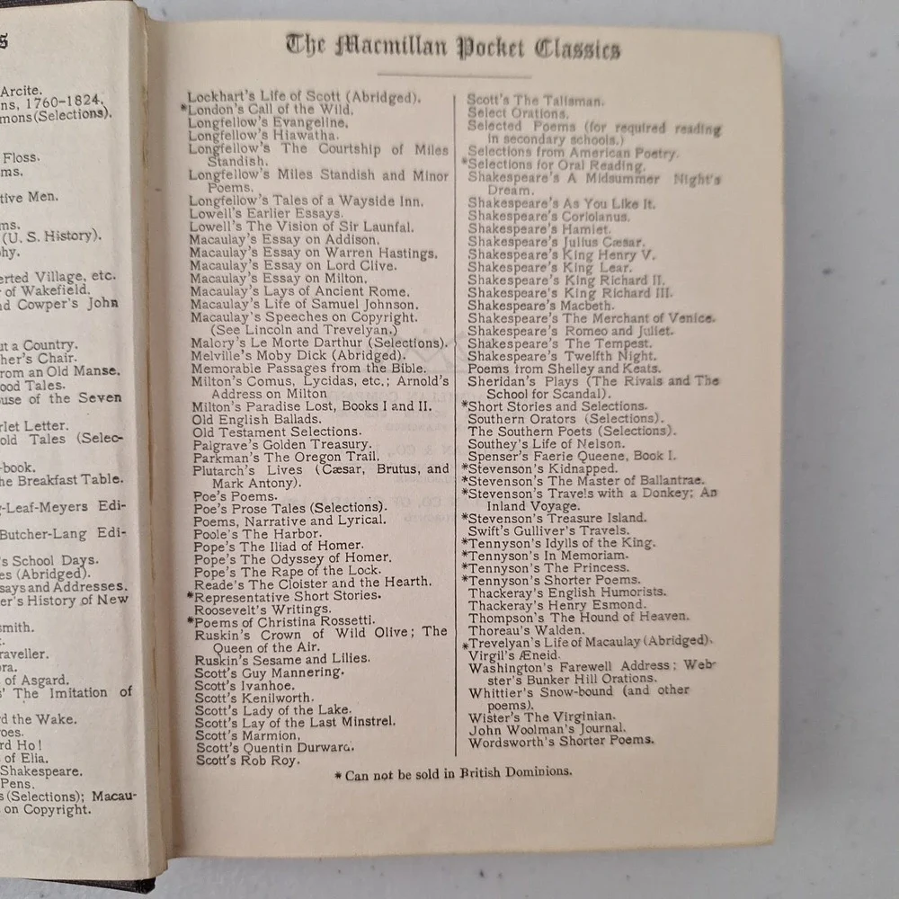RARE 1926 Goldsmith's Deserted Village And Other Poems Macmillan Pocket Classics